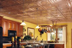 Copper ceiling tiles